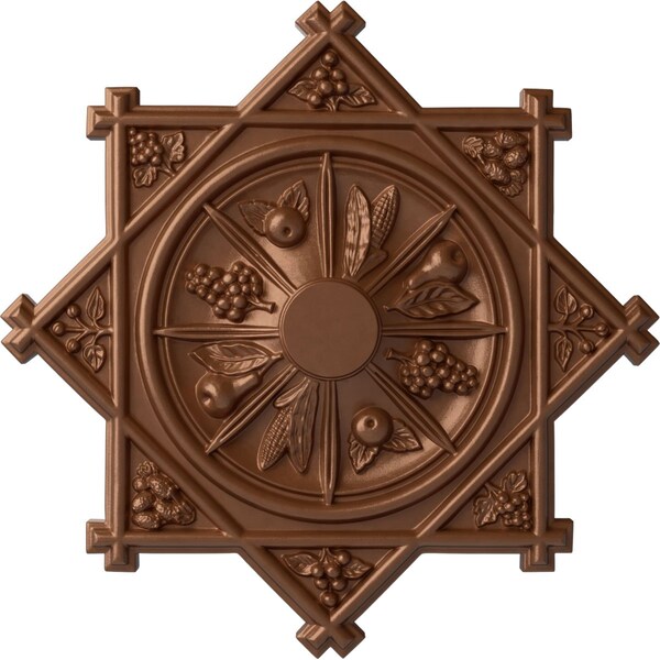 Ekena Millwork Antilles Ceiling Medallion (Fits Canopies up to 6"), 38 1/4"OD x 1 1/2"P, Polished Copper CM38ANPOS - main